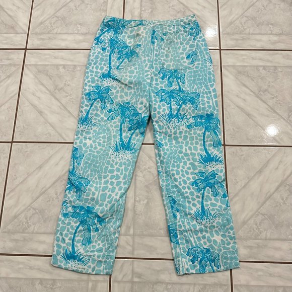 Lilly Pulitzer Aqua Palm Wide Leg Pants - Picture 9 of 9